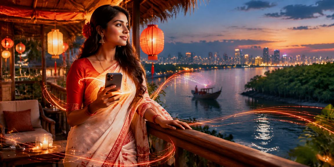 সুন্দরবনে মোবাইল থেকে পেমেন্টের দৃশ্য
